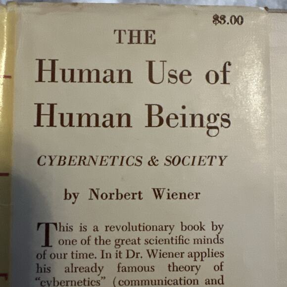 he Human Use of Human Beings • Norbert Wiener 1950 • Rare Vintage Hardcover - Picture 3 of 11